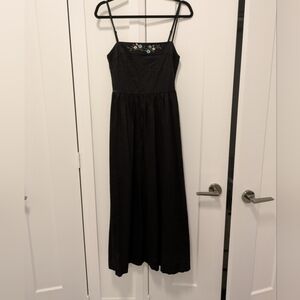 Linen Blend Midi Dress